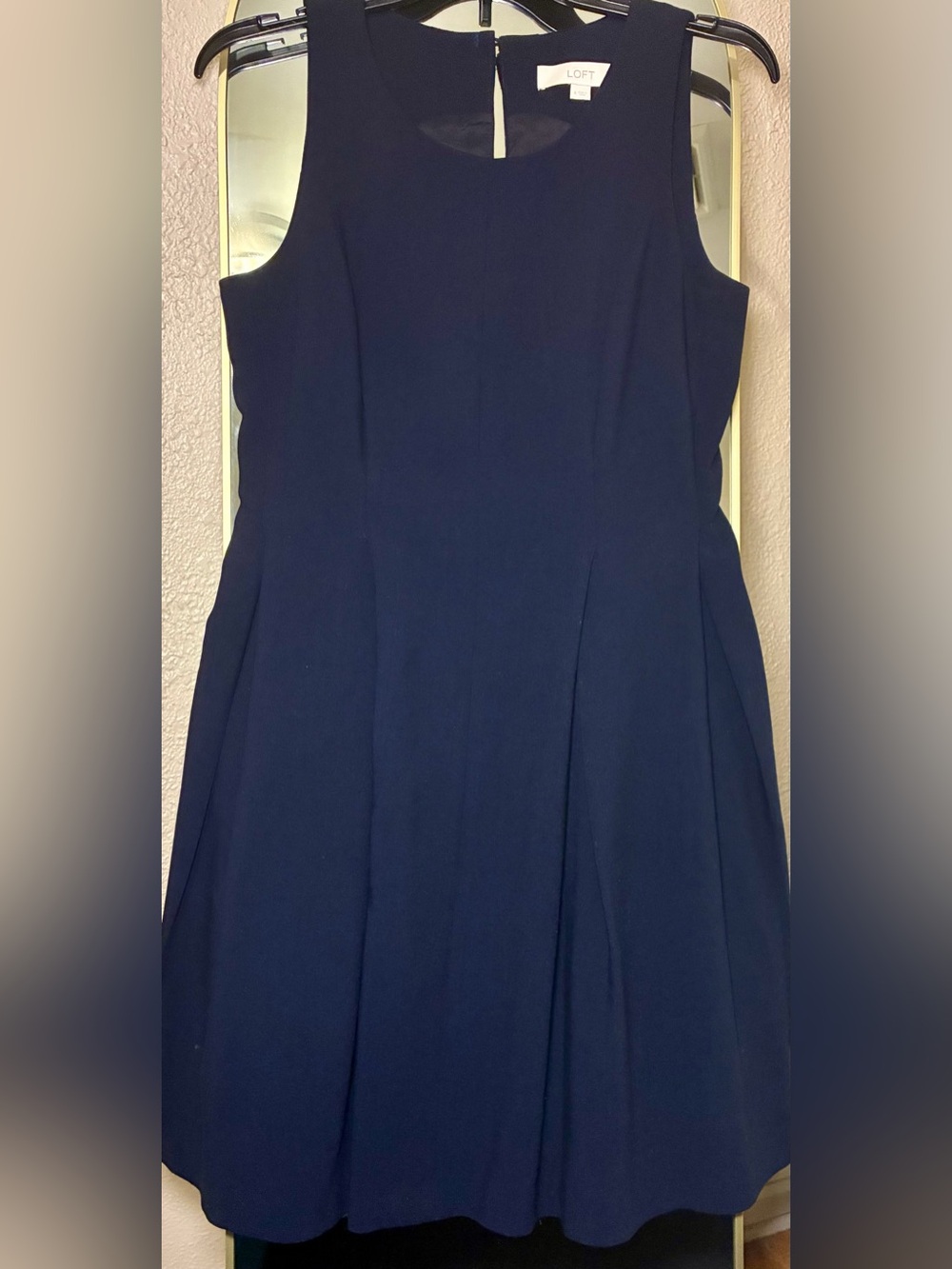 LOFT Navy Sleeveless Fit-and-Flare Dress; Women’s size 4